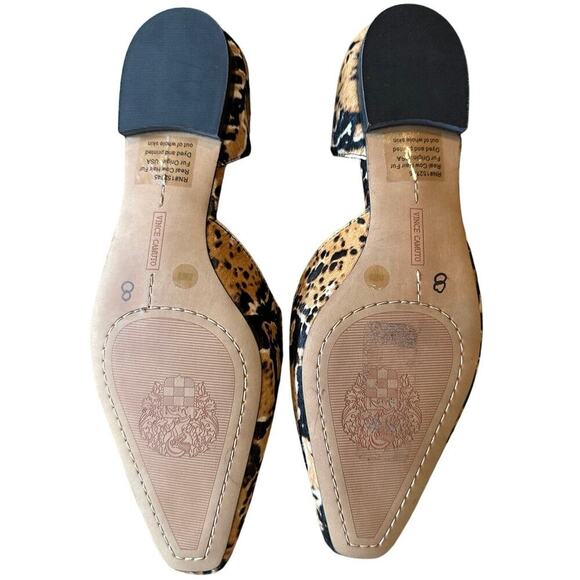 Vince Camuto Kordie Brown Black Cow Fur Flats Slip On Size 39 / 8.5 - Picture 3 of 6